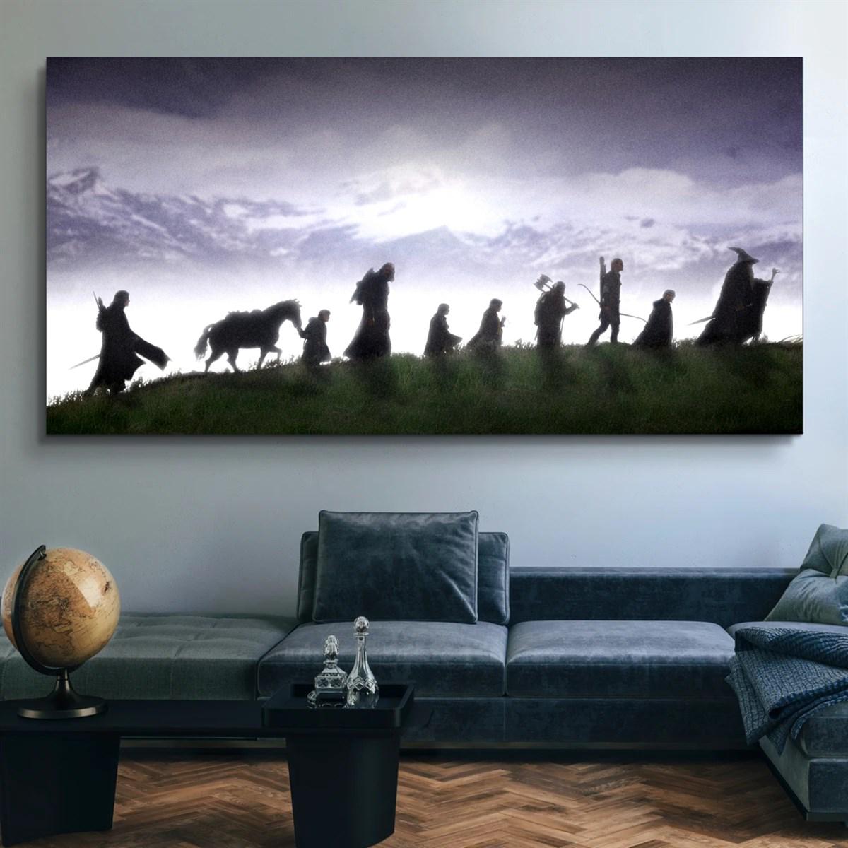 DCCA0137 - Fellowship of the Ring Panoramik Kanvas Tablo - 80 x 40 cm