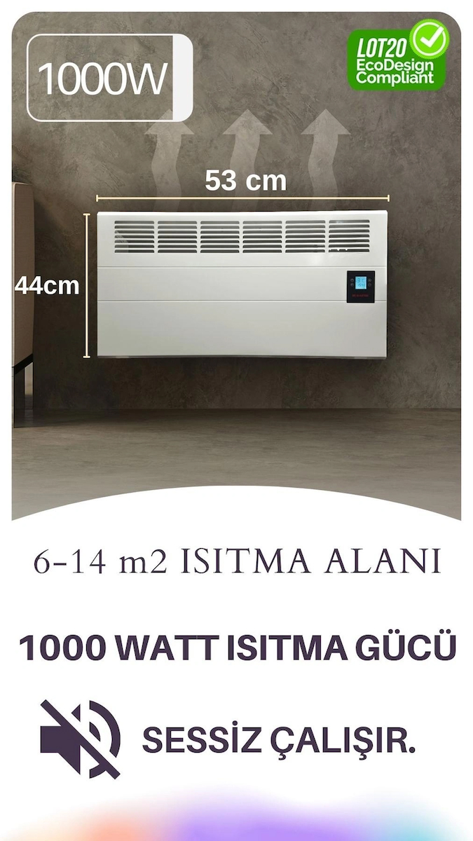 Elektrikli Isıtıcı Soba LCD Ekranlı Programlanabilir 1500 Watt