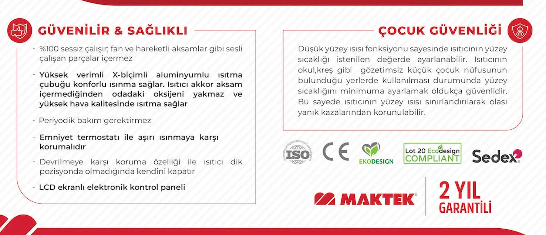 Elektrikli Isıtıcı Soba LCD Ekranlı Programlanabilir 1500 Watt