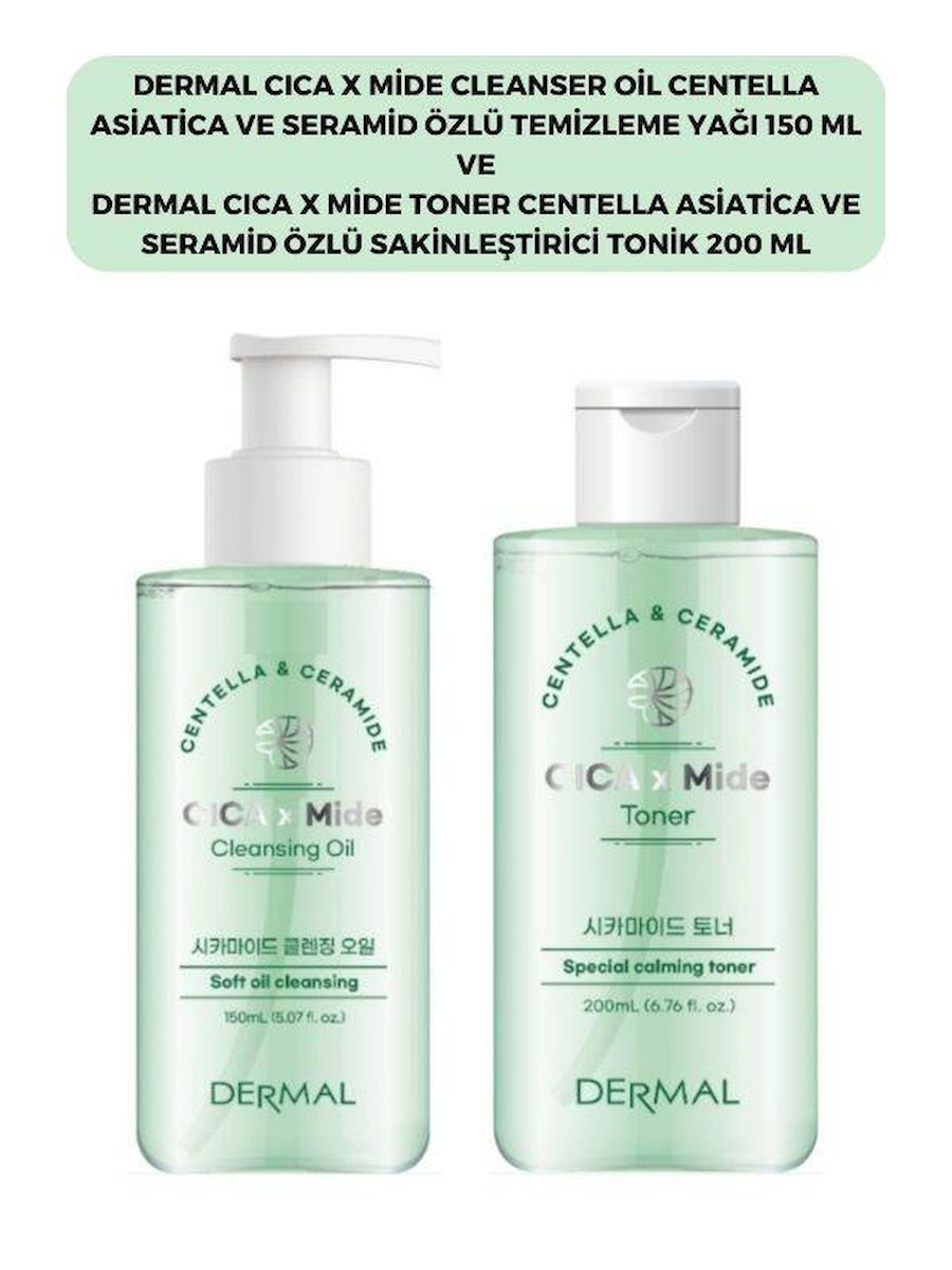 Dermal Cıca X Mide Centella Asiatica Özlü Temizleme Yağı ve Tonik