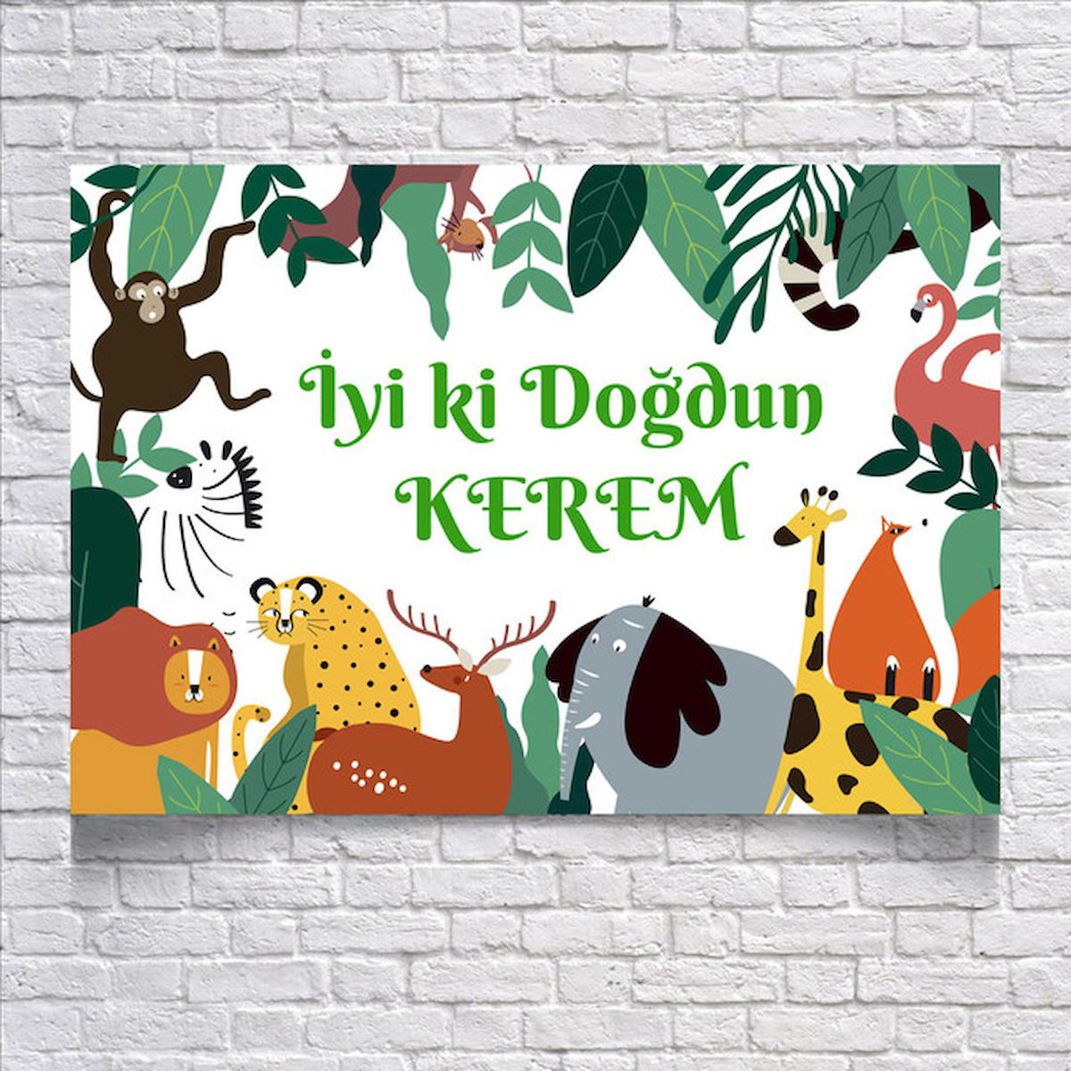 Safari Temalı Doğum Günü Afişi 50 x 70