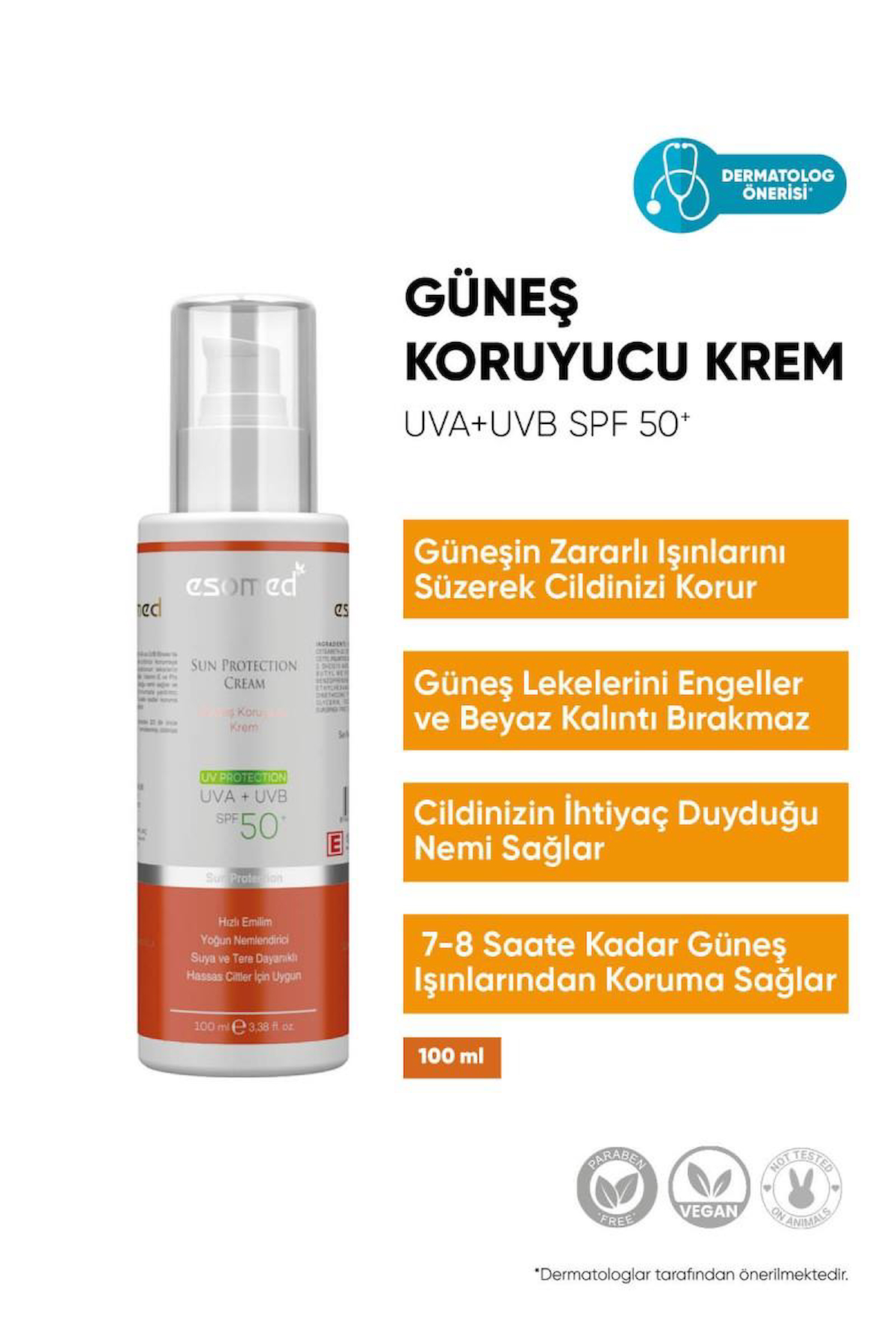 Esomed Nemlendirici Spf50 Uva Uvb Leke Bırakmayan Güneş Kremi 100 Ml