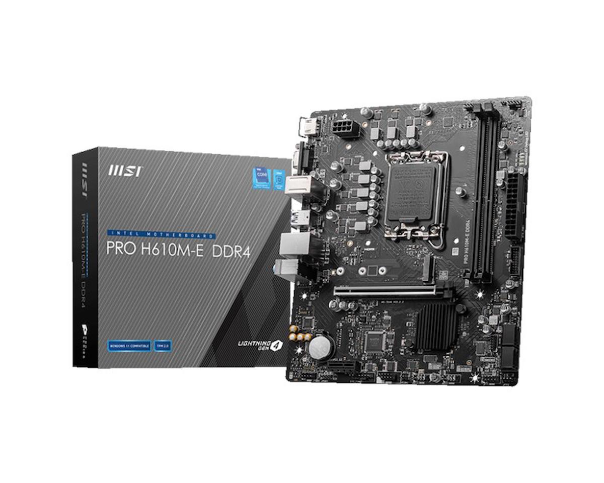 MSI MB Pro H610M-E Intel H610 LGA 1700 DDR4 3200 MHz Masaüstü Anakart