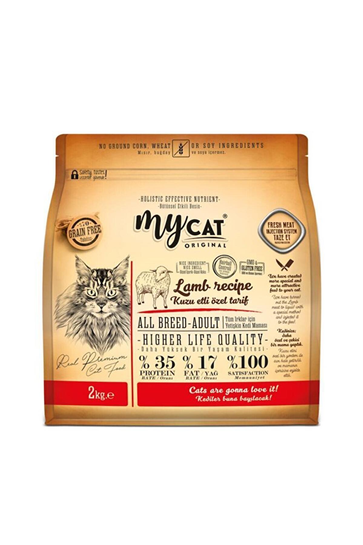 Mycat %70 Tahılsız Kuzu Etli Özel Tarif (2kg)all Breed-tüm Irklar Için Kedi Maması