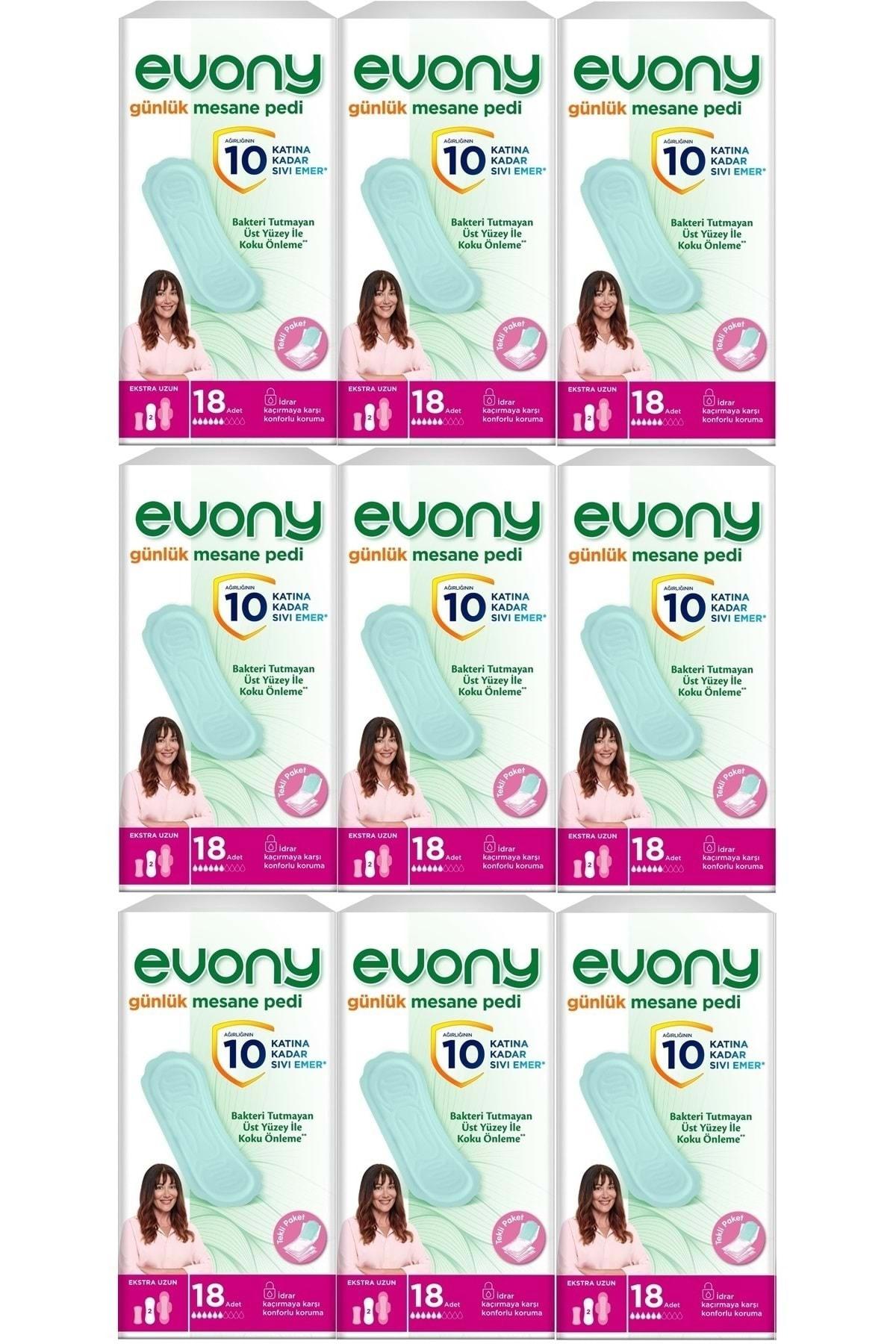 EVONY GÜNLÜK MESANE Pedi Ekstra Uzun 162 Adet (9pk*18)