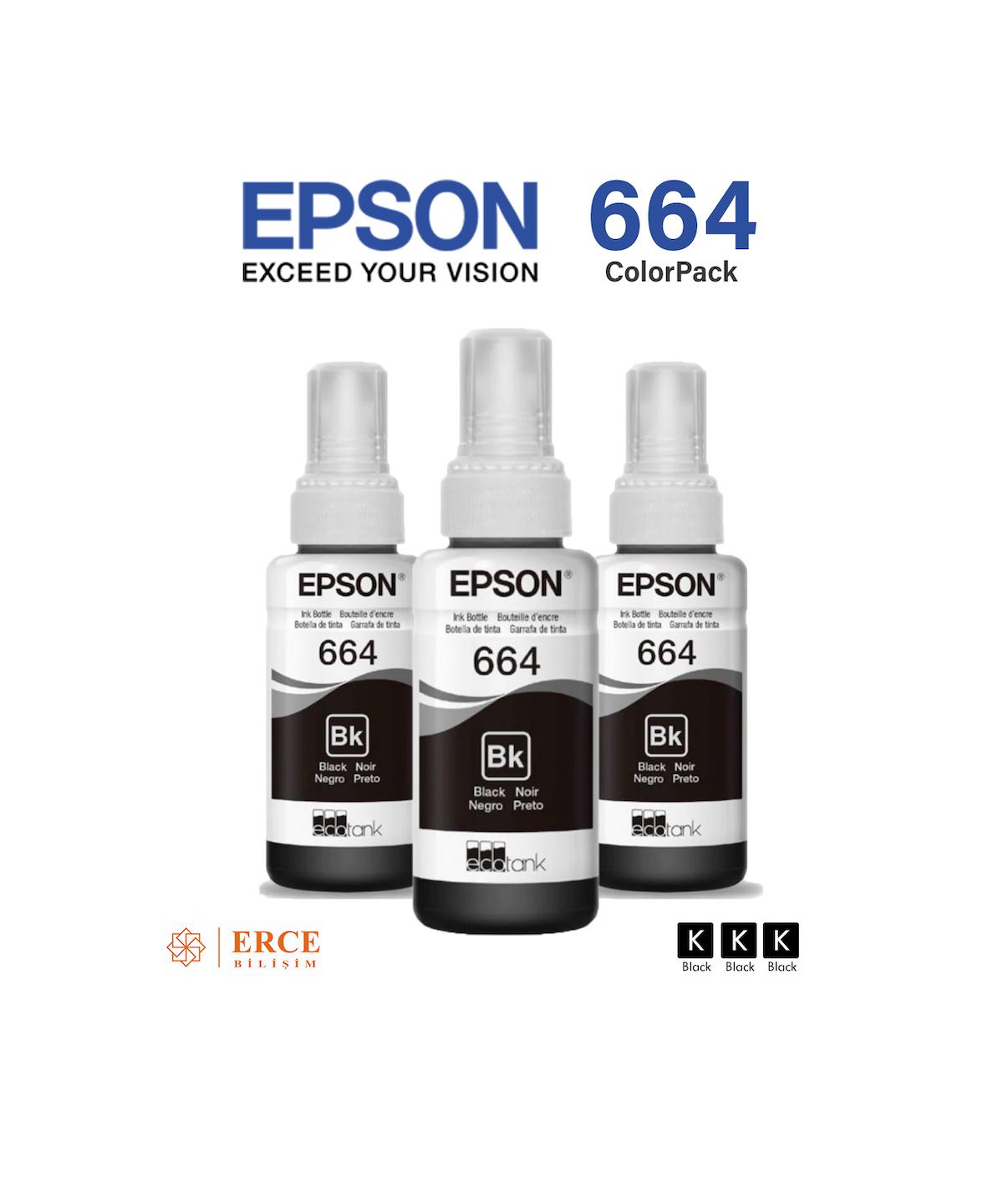 Epson 664 C13T66414A EcoTank L565 Siyah Mürekkep Seti