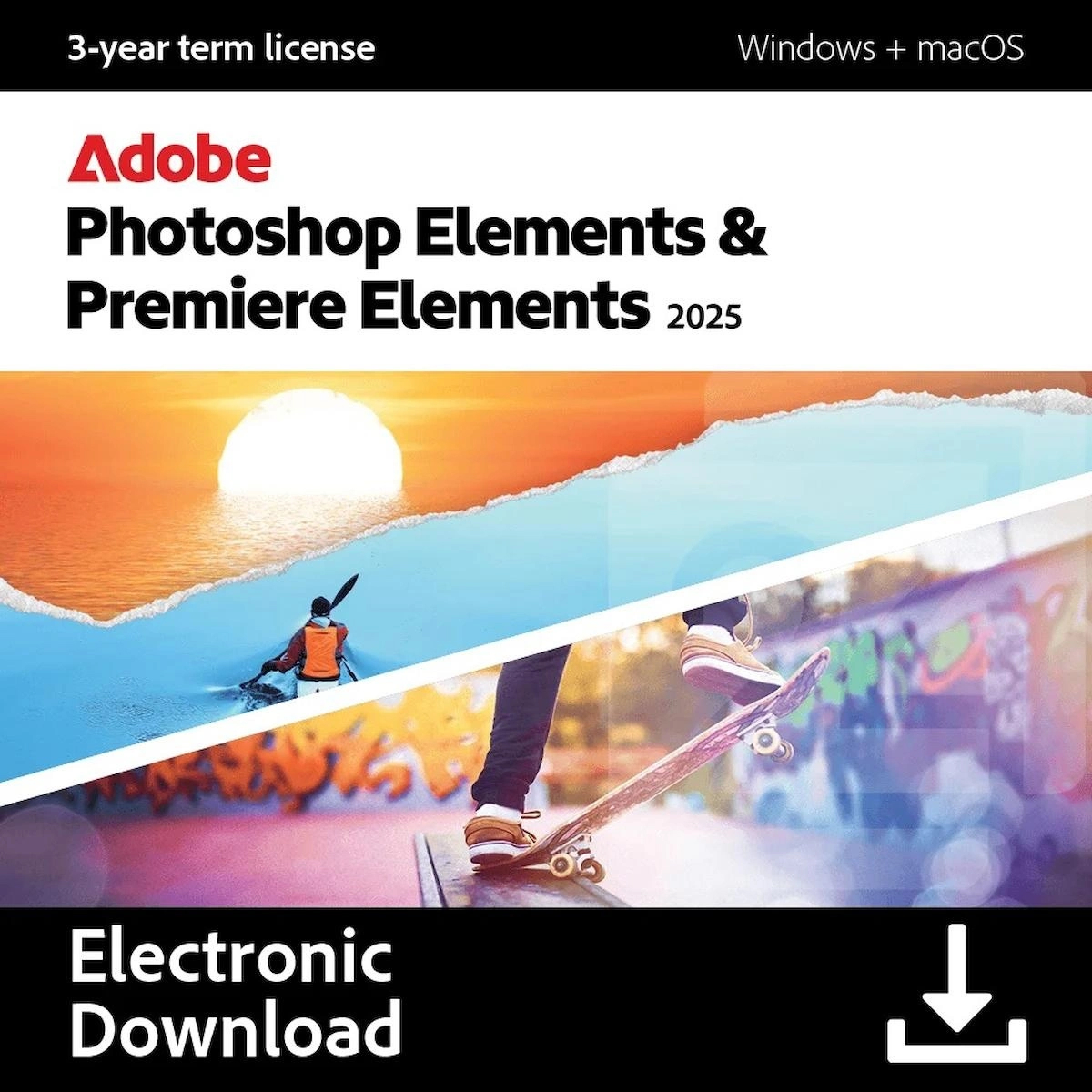 Adobe PhotoShop Elements 2025 & Premiere Elements 2025 (Windows/MAC) - 1 Kullanıcı 3 Yıl Abonelik Kodu