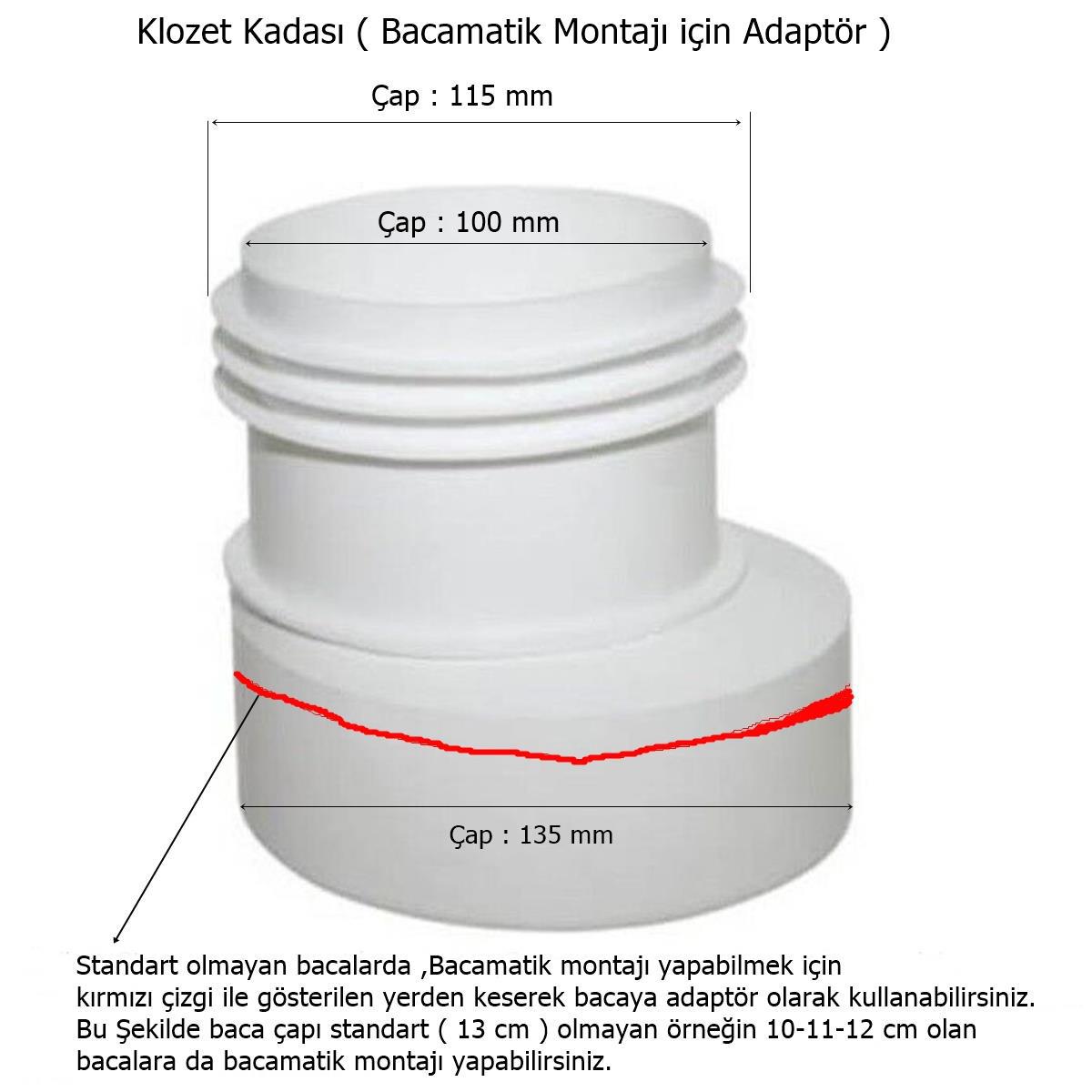 Plastik Eksantrik Kada ve Bacamatik Montajı için Adaptör