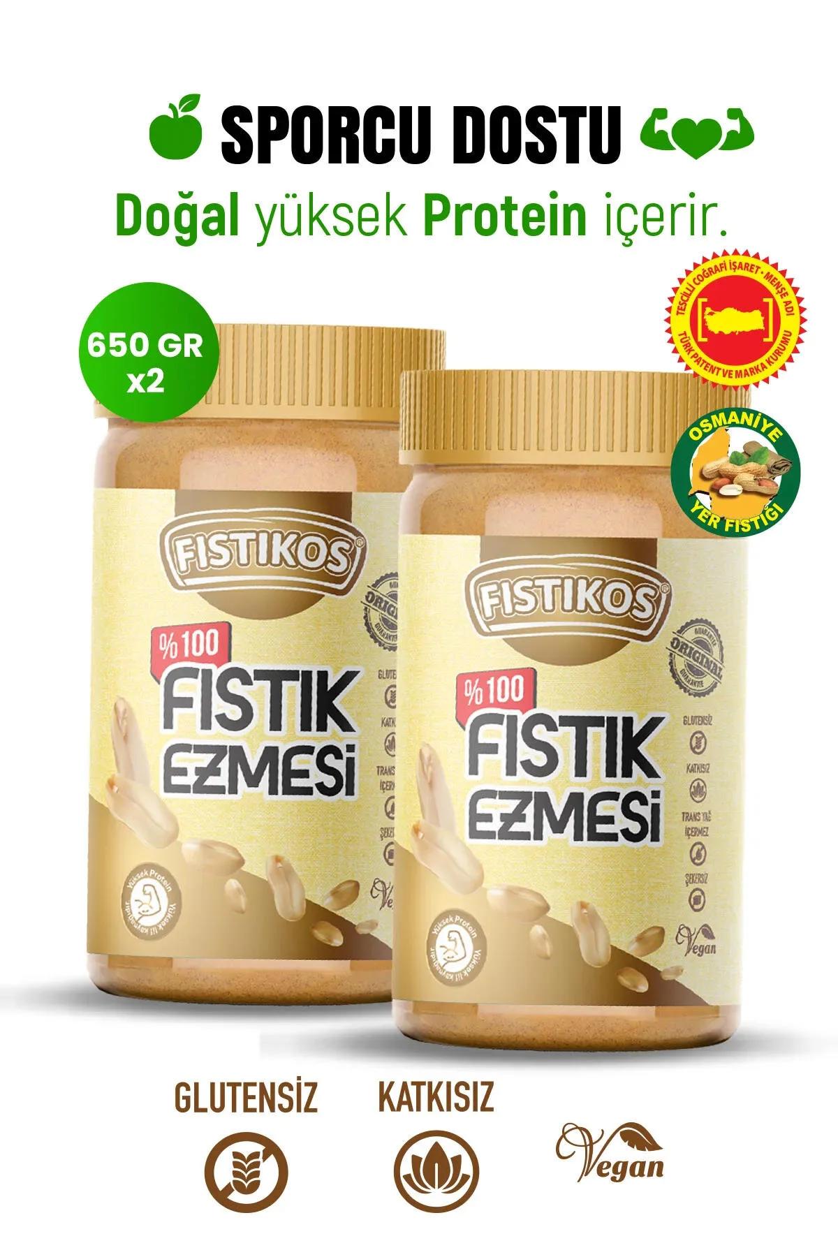 2 Li %100 Şekersiz Yer Fıstığı Ezmesi 1300 G