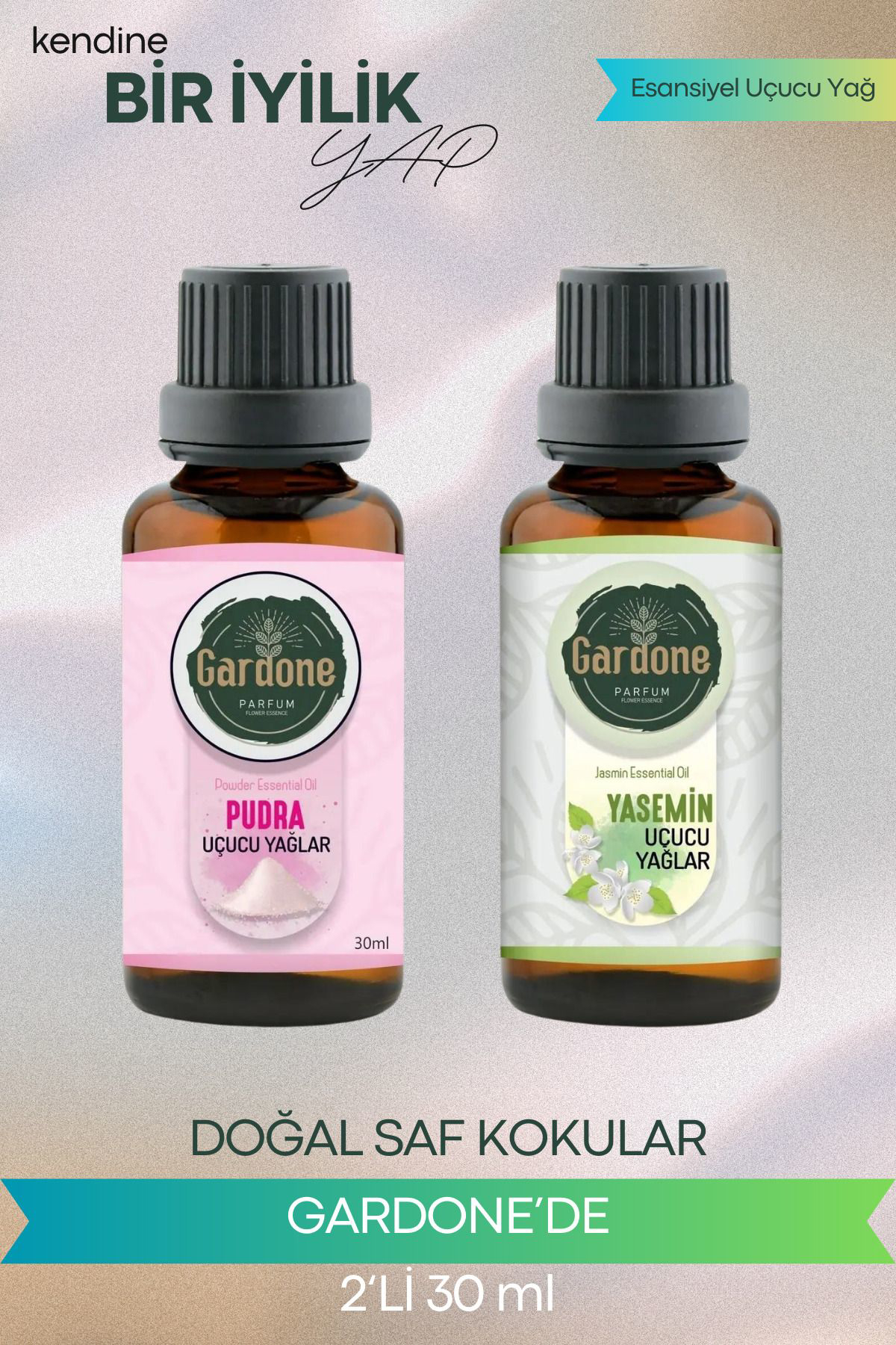 Pudra + Yasemin (Oda Kokusu Aroma Terapi Buhurdanlık/Difüzör Yağı) Set 2 Adet x 30 ml