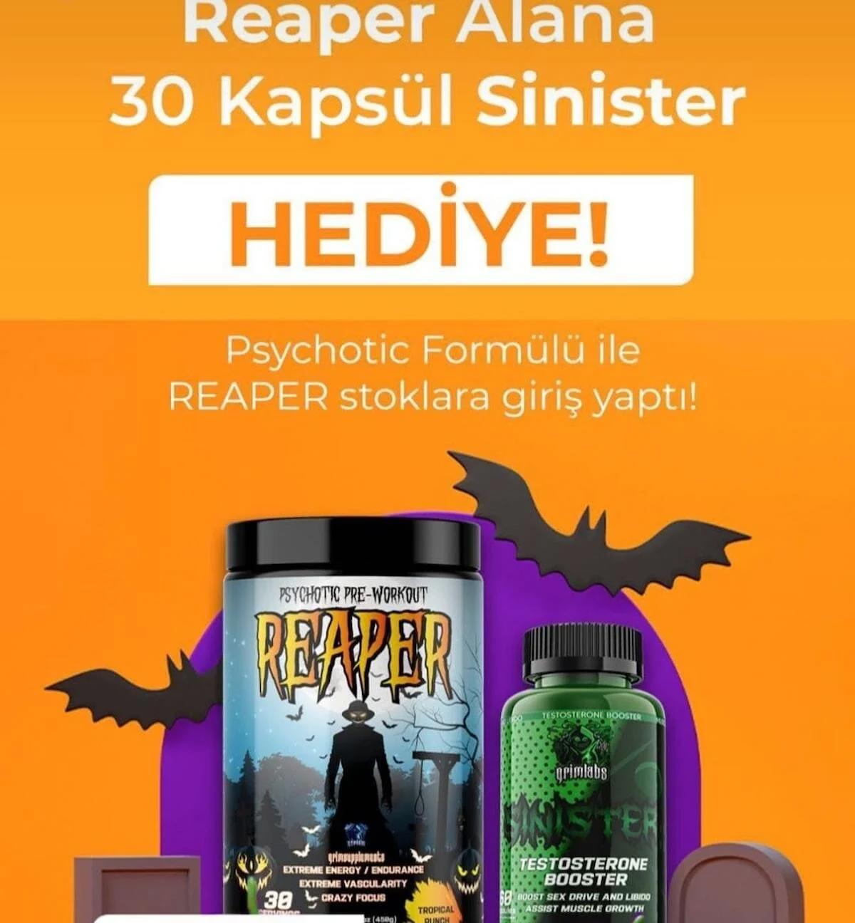 Grimlabs Reaper Preworkout + Sinister Testo Booster 30 Kapsül