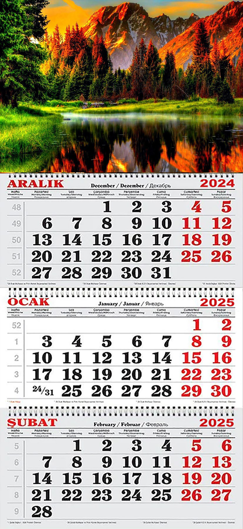 2025 Yılı Gemici Takvimi-Rengarek Doğa Manzarası