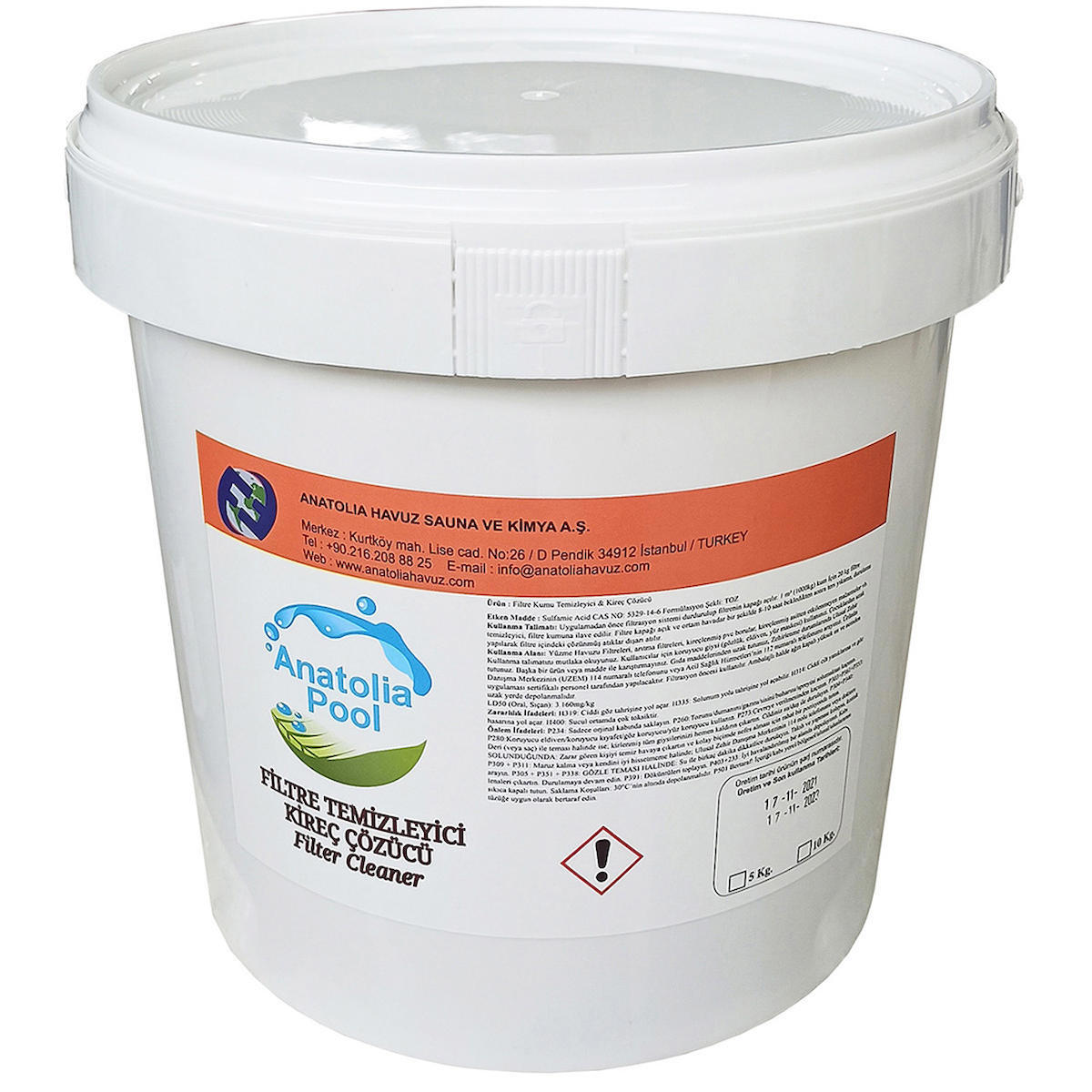 Anatolia Pool Filtre Temizleyici Toz 5 Kg (Filter Cleaner)