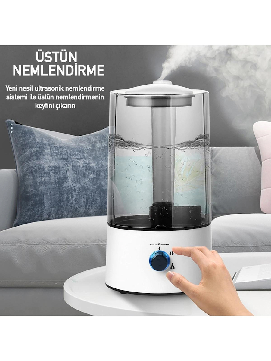 Rbh-03 Ultrasonik Hava Nemlendirici 4 Litre Hava Nemlendirici Buhar Makinesi Aroma Difüzörü 4l Nemlendirici - Otomatik Kapanma Sessiz Çalışma Ayarlanabilir Buhar Seviyesi