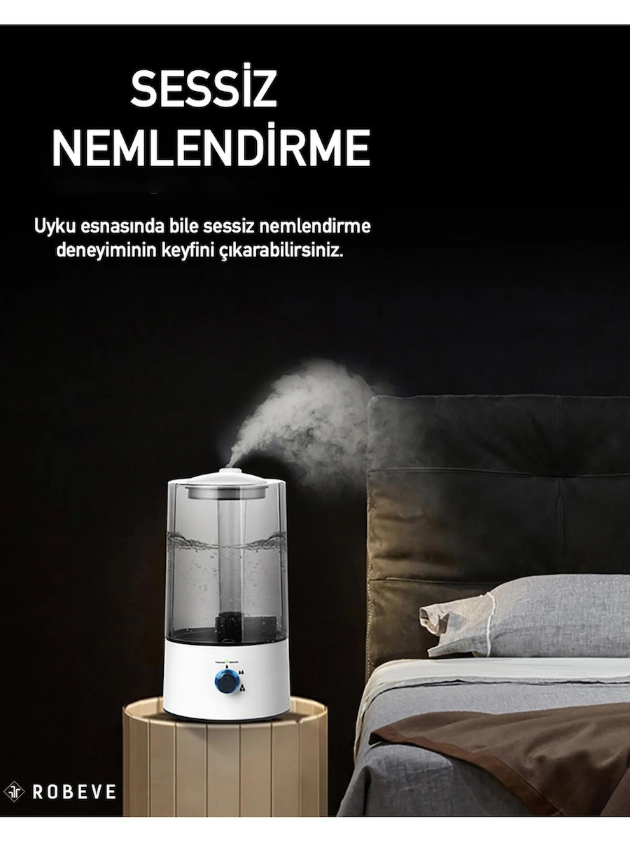 Rbh-03 Ultrasonik Hava Nemlendirici 4 Litre Hava Nemlendirici Buhar Makinesi Aroma Difüzörü 4l Nemlendirici - Otomatik Kapanma Sessiz Çalışma Ayarlanabilir Buhar Seviyesi
