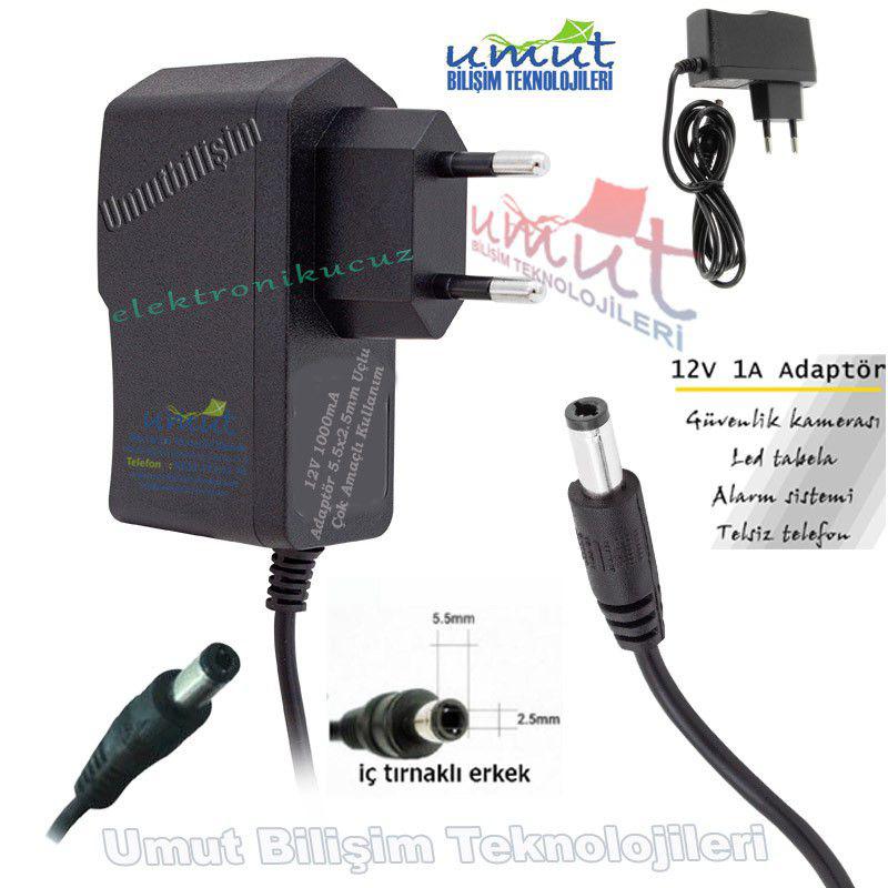 EU-04-12 Volt 1 Amper Adaptör 12v 1amper 12 Volt 1 A Led-modem-mini Uydu Adaptörü Slim Adaptör Şarj