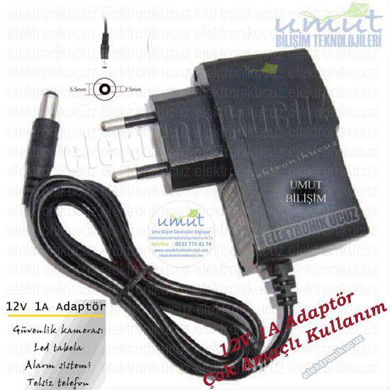 EU-04-12 Volt 1 Amper Adaptör 12v 1amper 12 Volt 1 A Led -modem-mini Uydu Adaptörü Slim Adaptör Şarj