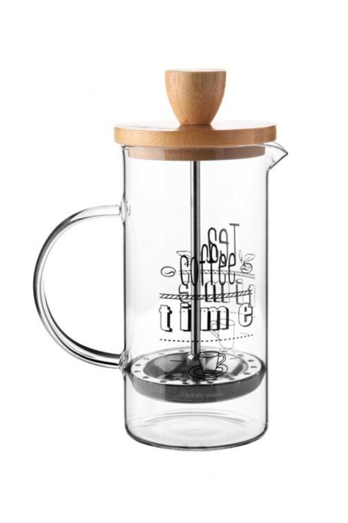 Borasilikat Cam Lüx 350 Ml Bambu Kapaklı French Press