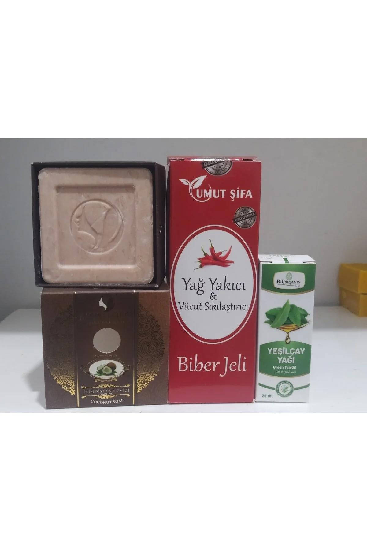 Yağ Yakıcı & Vücut Sıkılaştırıcı Jel+ Bitkisel Sabun + Yeşilçay Yağı