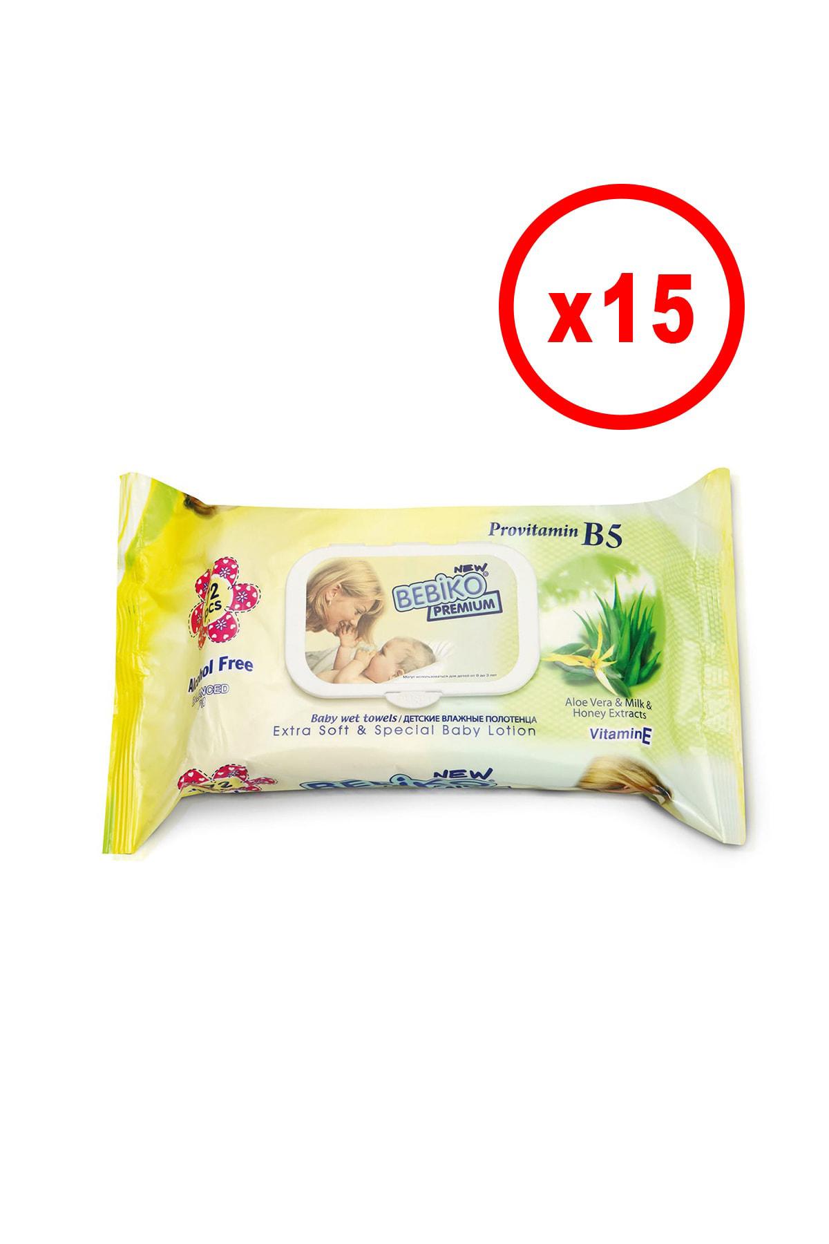 Premium Wipe Losyonlu & Kapaklı Islak Mendil 72 Adet X 15 Paket