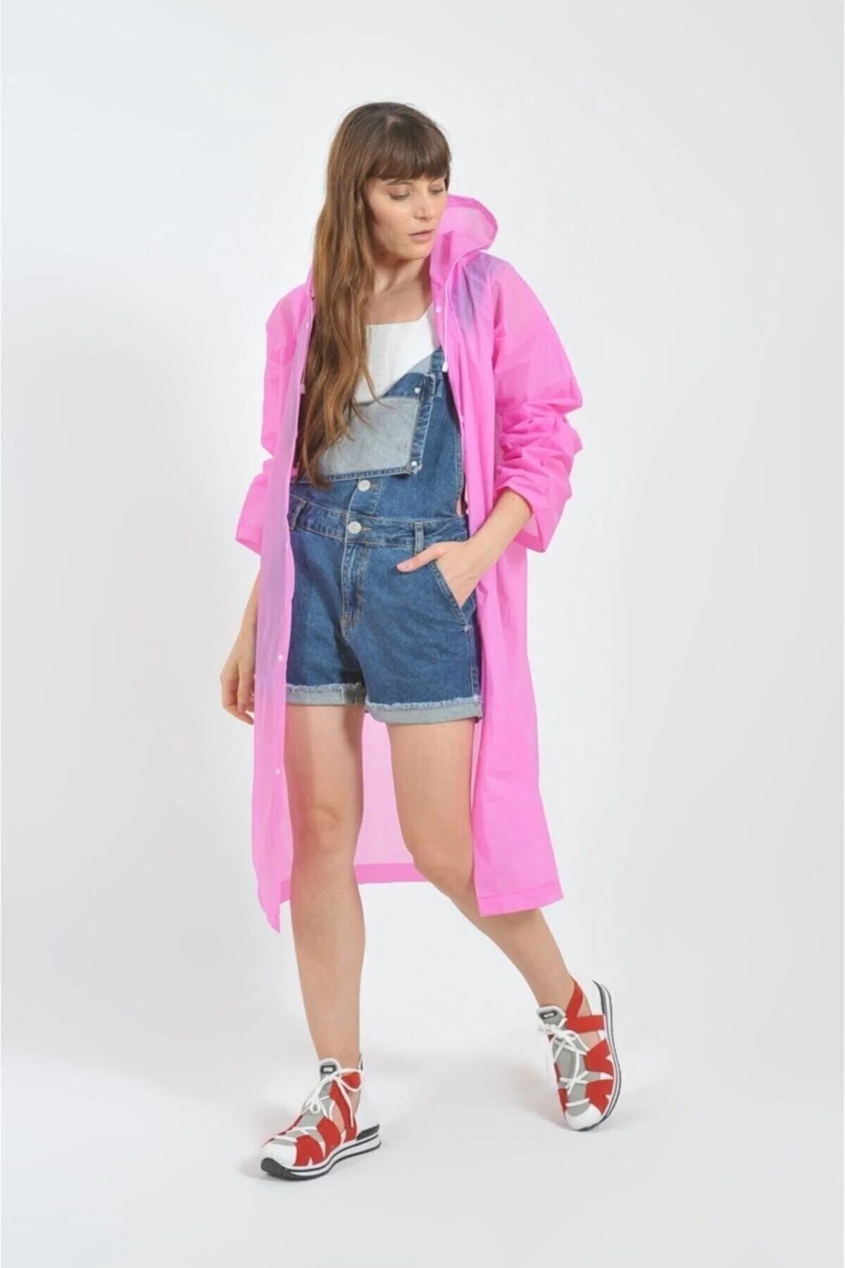 İsgstore Unisex Pembe Su Rüzgar Geçirmez Yağmurluk