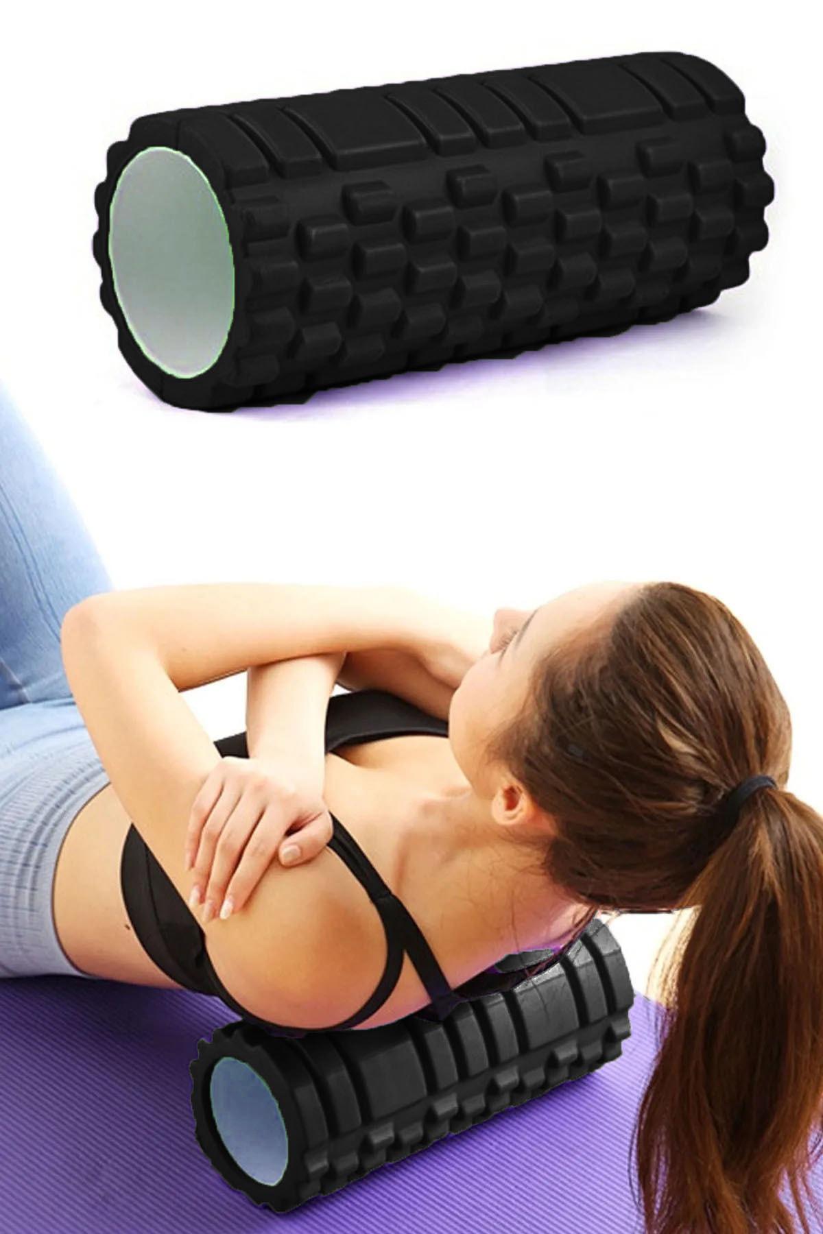 Pro Foam Roller Pilates Masaj Rulosu Köpüğü Fitness Yoga Roller Siyah