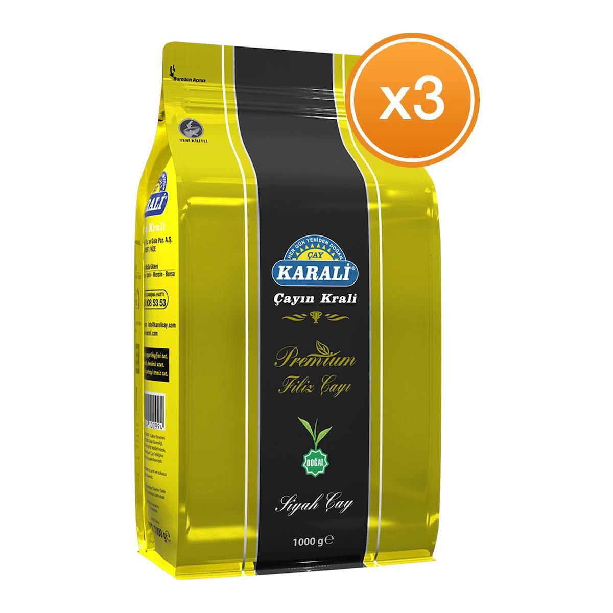 Karali Premium Filiz Dökme Çay 1 Kg x 3 Paket