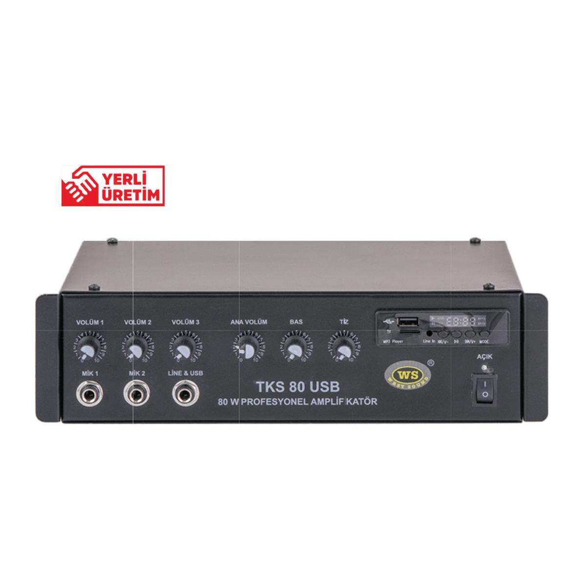 WEST SOUND TKS 80 USB MİKSER AMPLİFİKATÖR