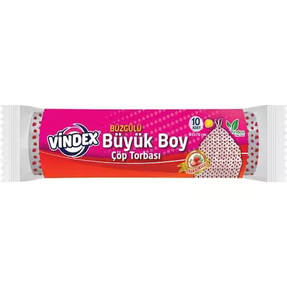 Vindex Çöp Torbası Büzgülü Büyük Boy Çilek Kokulu