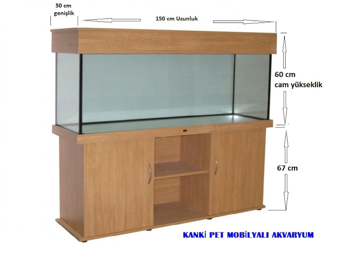 Kanki Pet 150 cm MDF Mobilyalı Akvaryum 150x50x60 Cm(Raflı)