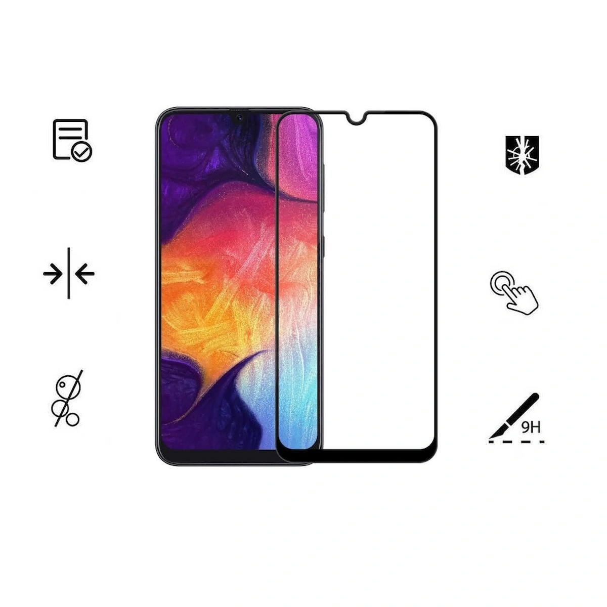 Xiaomi Redmi 9C İle Uyumlu Kırılmaz Cam 9D Tam Kapatan Süper Glass