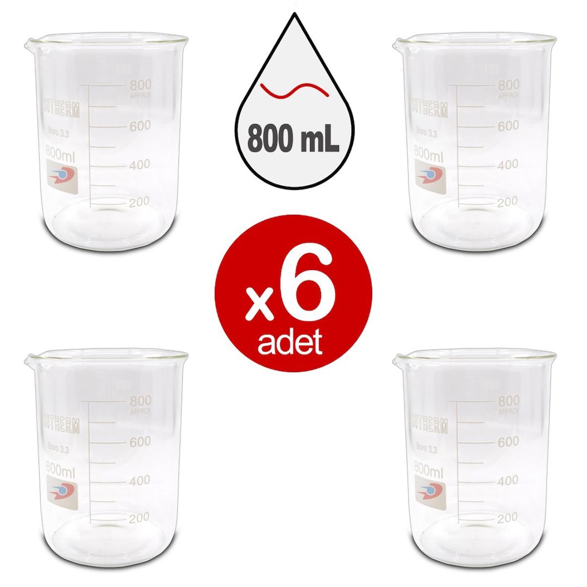 Dolar Kimya Cam Beher (Isotherm) | Kısa Form | 800 ml X 6 ADET