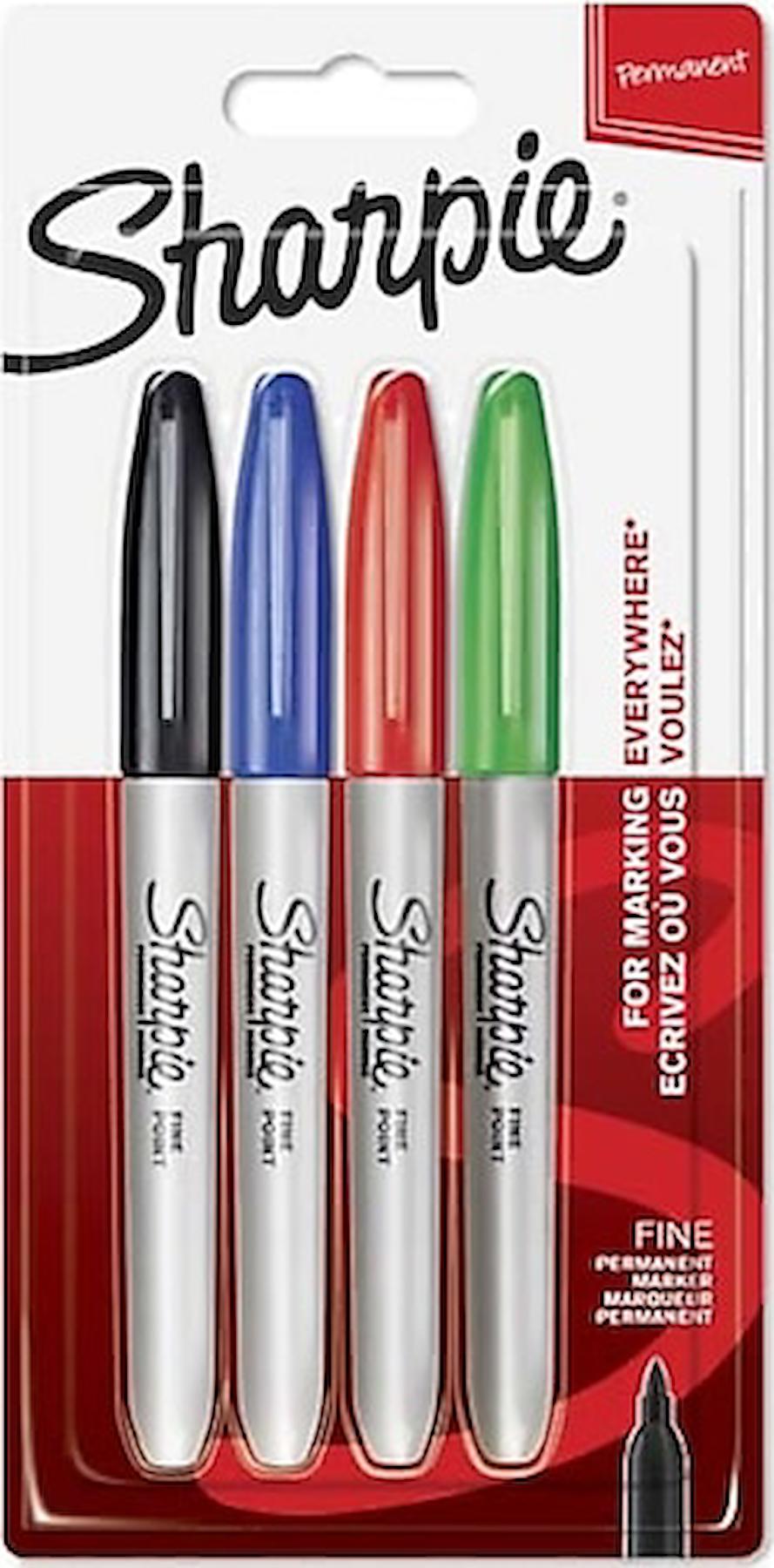 Sharpie Permanent Markör Fine Standart Renkler 4 lü