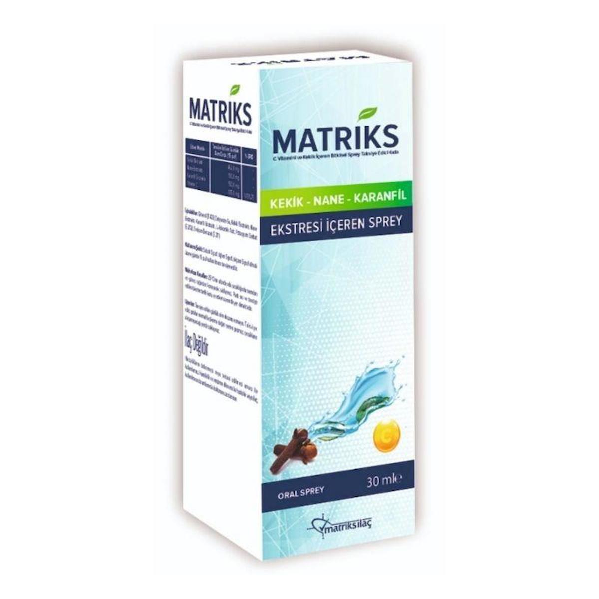 Matriks Kekik Nane Karanfil Ekstreli 30ml Sprey