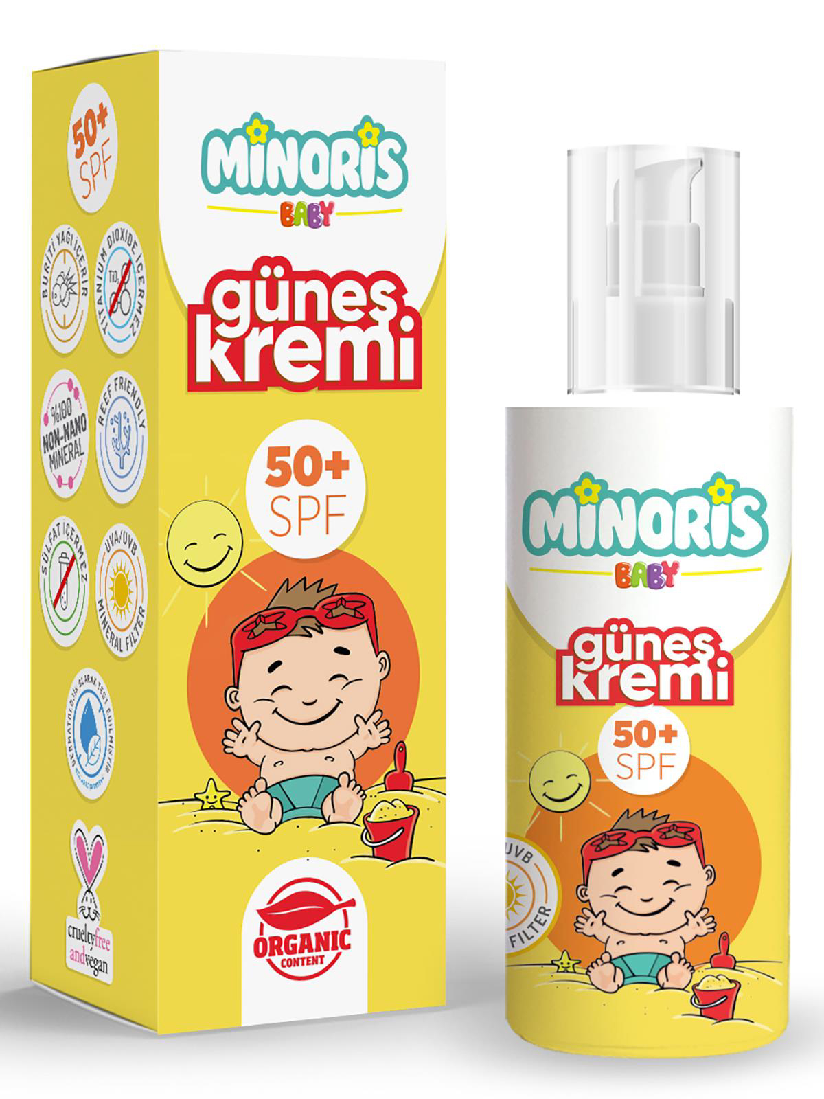 Minoris Baby Organik Güneş Kremi Spf 50+ 150ml