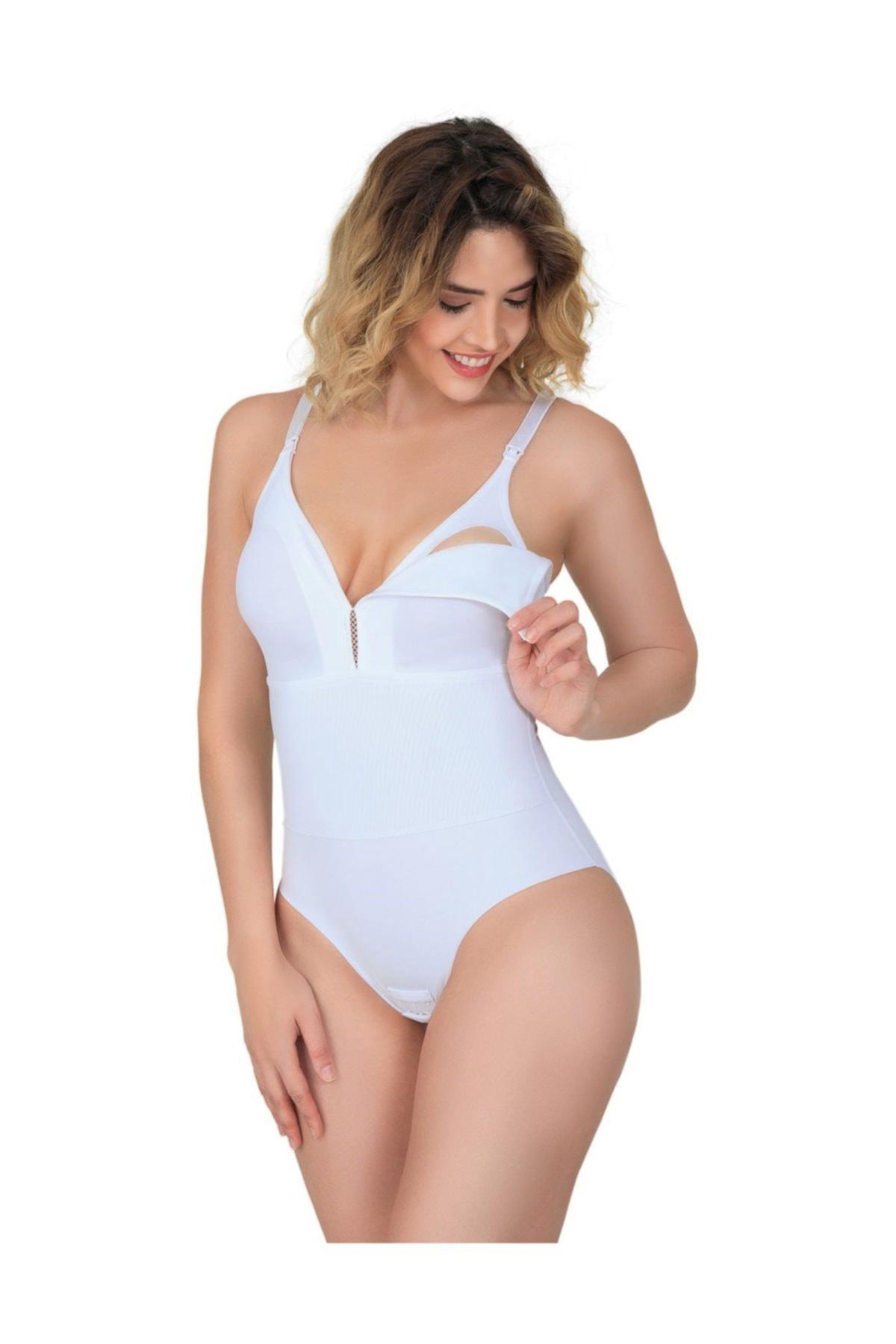 Resim 2944 Sırt Destekli Badi Emzirme Korse Beyaz 