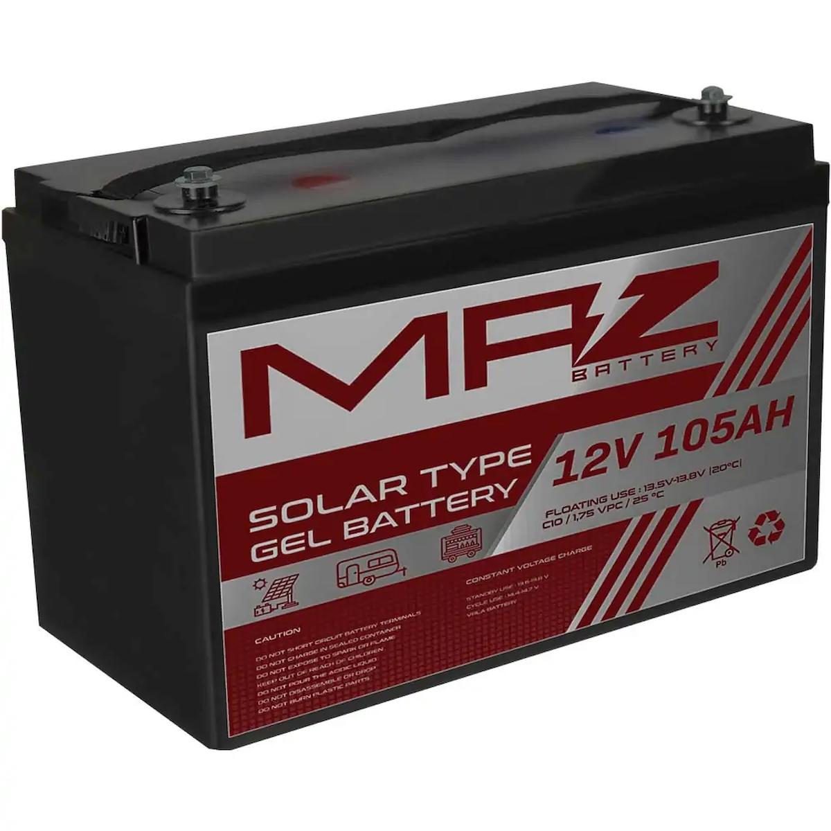 MAZ Akü 12 Volt 105 Amper Solar Jel VRLA Akü 12V 105AH Yeni Ürün