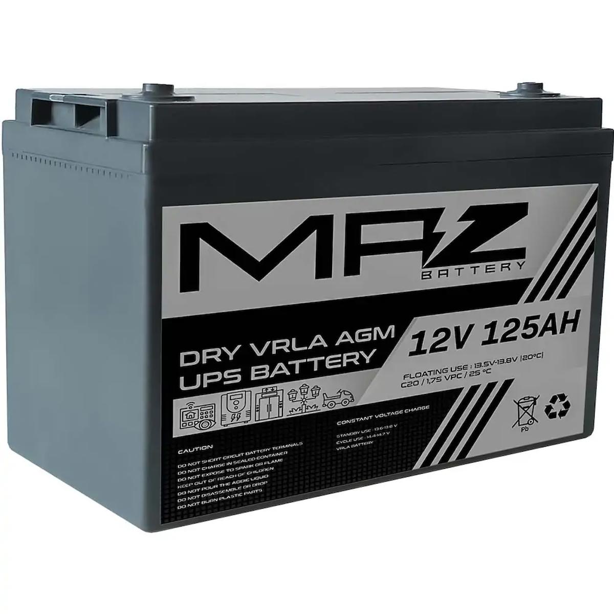 MAZ Akü 12 Volt 125 Amper Kuru AGM VRLA UPS Akü 12V 125AH Yeni Ürün