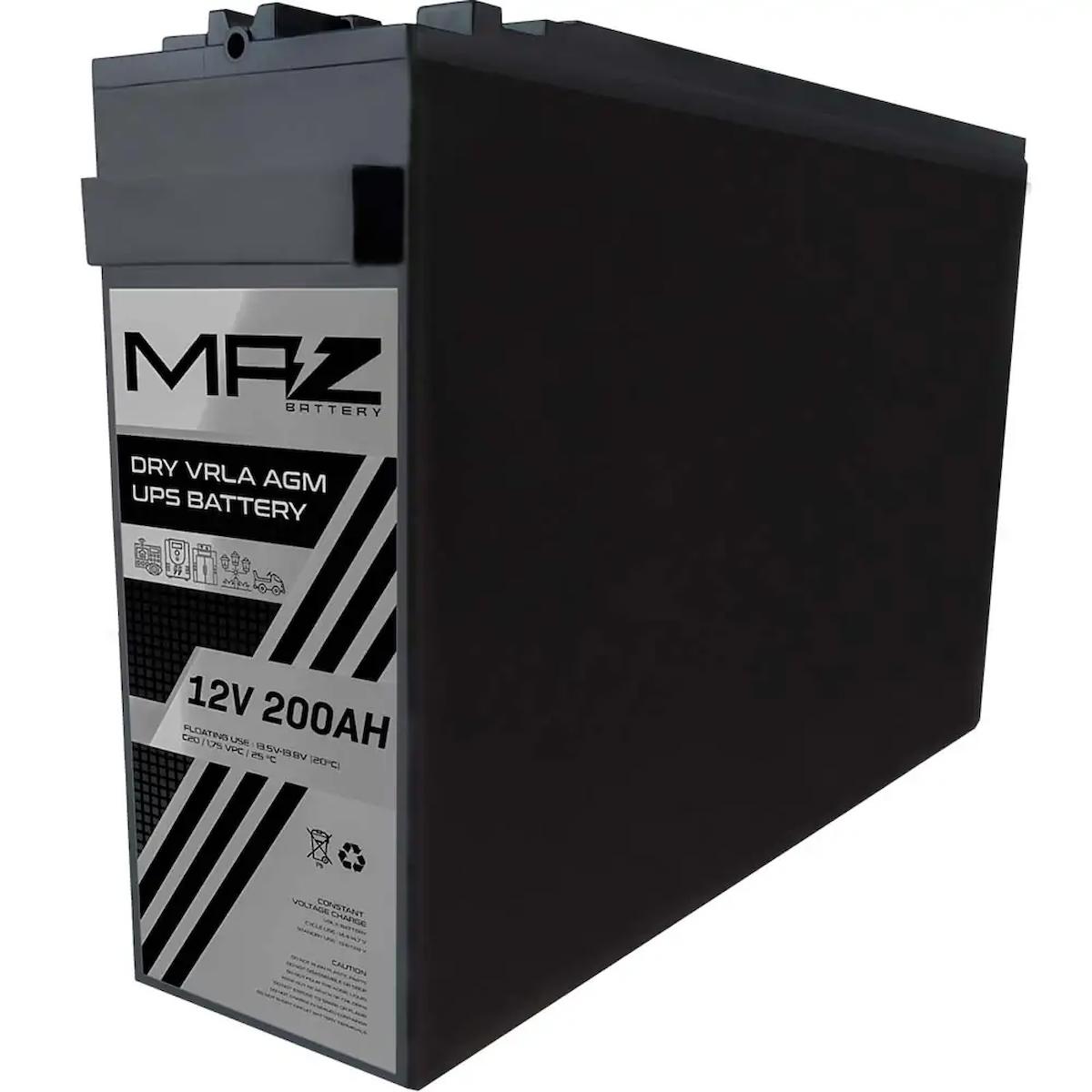 MAZ Akü 12 Volt 200 Amper Kuru AGM VRLA UPS Akü 12V 200AH Yeni Ürün