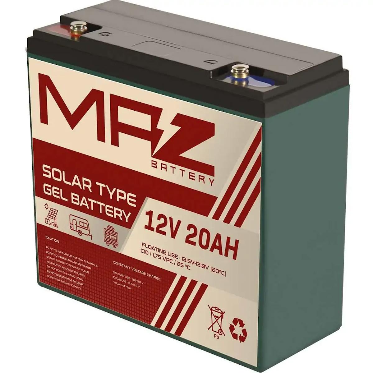 MAZ Akü 12 Volt 20 Amper Solar Jel VRLA Akü 12V 20AH Yeni Ürün