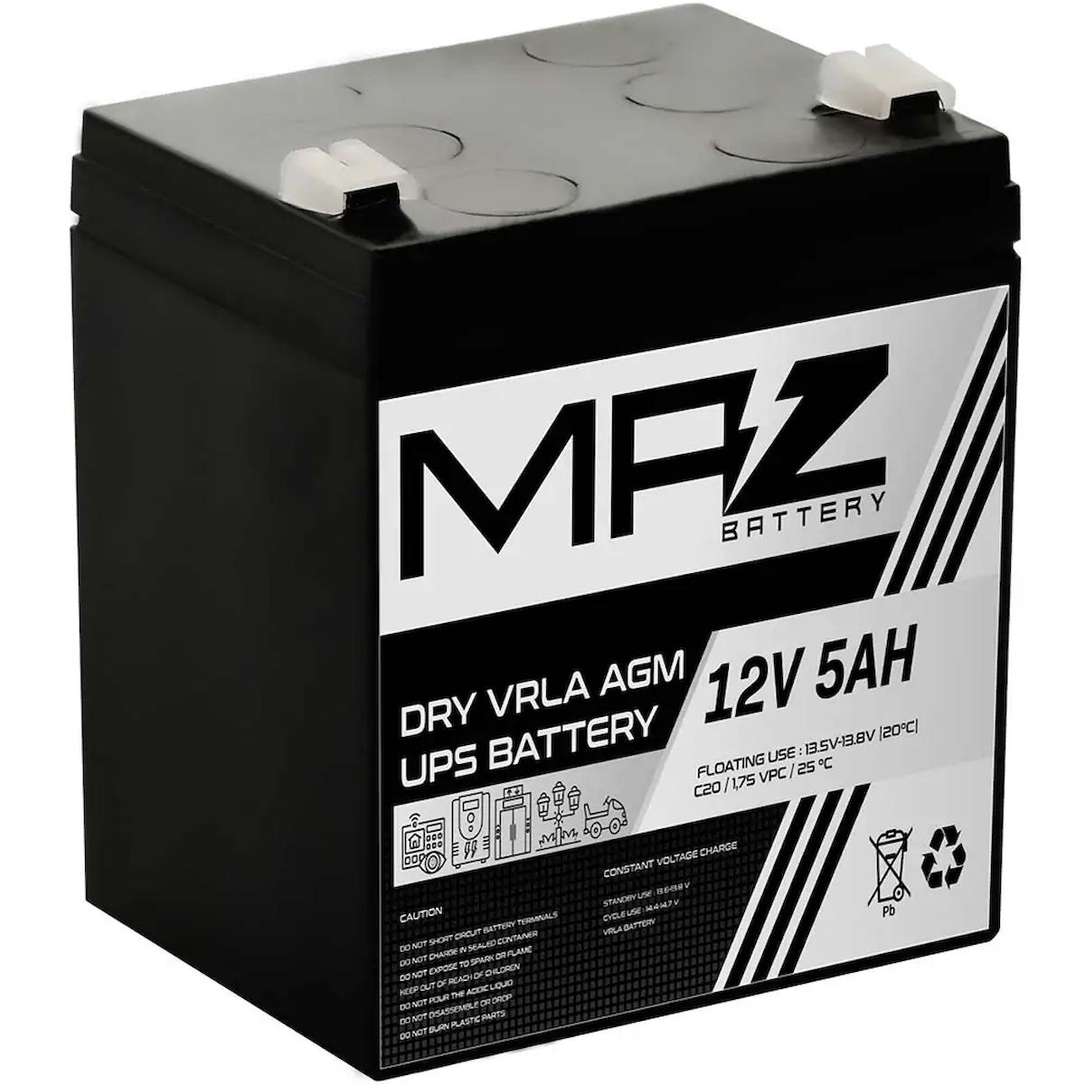 MAZ Akü 12 Volt 5 Amper Kuru AGM VRLA UPS Akü 12V 5AH Yeni Ürün