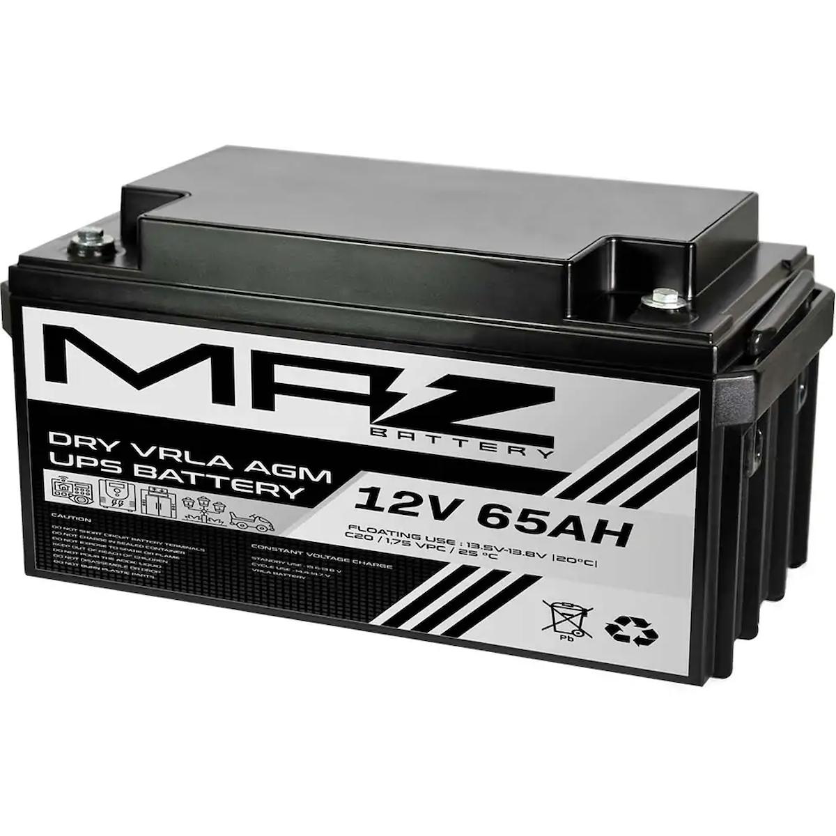 MAZ Akü 12 Volt 65 Amper Kuru AGM VRLA UPS Akü 12V 65AH Yeni Ürün