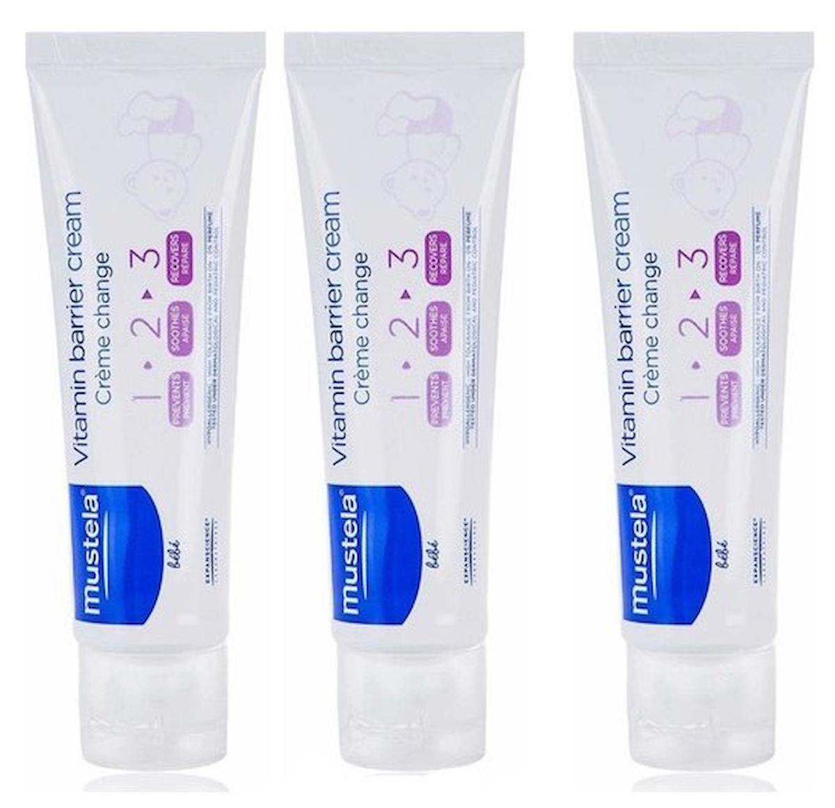 Mustela Vitamin Bariyer Pişik Önleyici Krem 100 ml 3 Adet