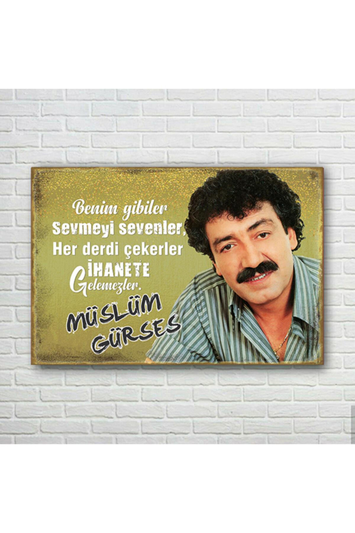 Müslüm Gürses Retro Ahşap Poster