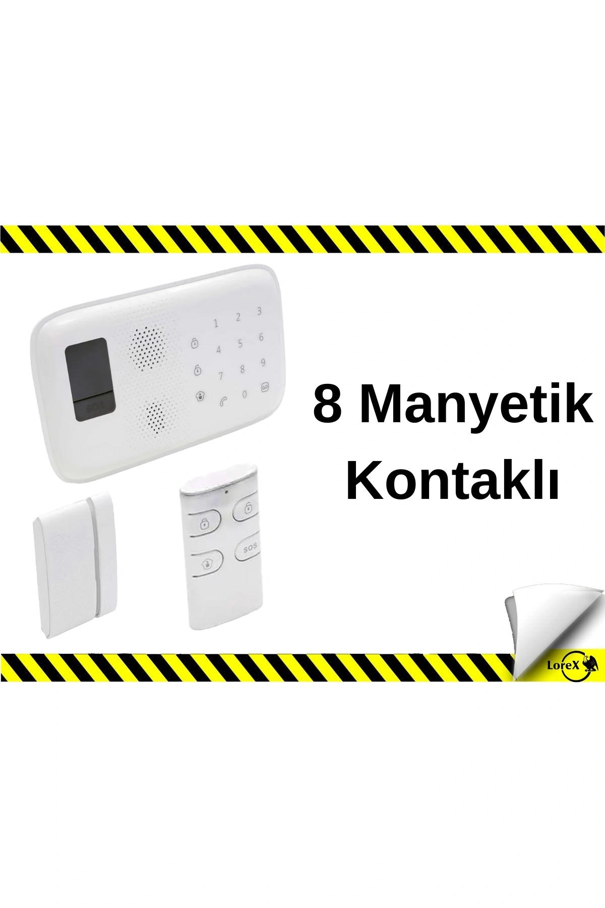 Lorex Kablosuz 8 Manyetik Kontaklı Ev Alarm Sistemi, Soygun Alarm Seti, Hırsız Alarm Sistemi