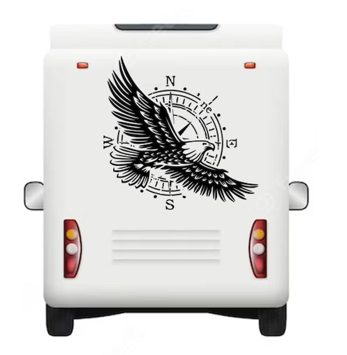 60 x 60 cm Pusula Kartal Off Road Karavan Sticker