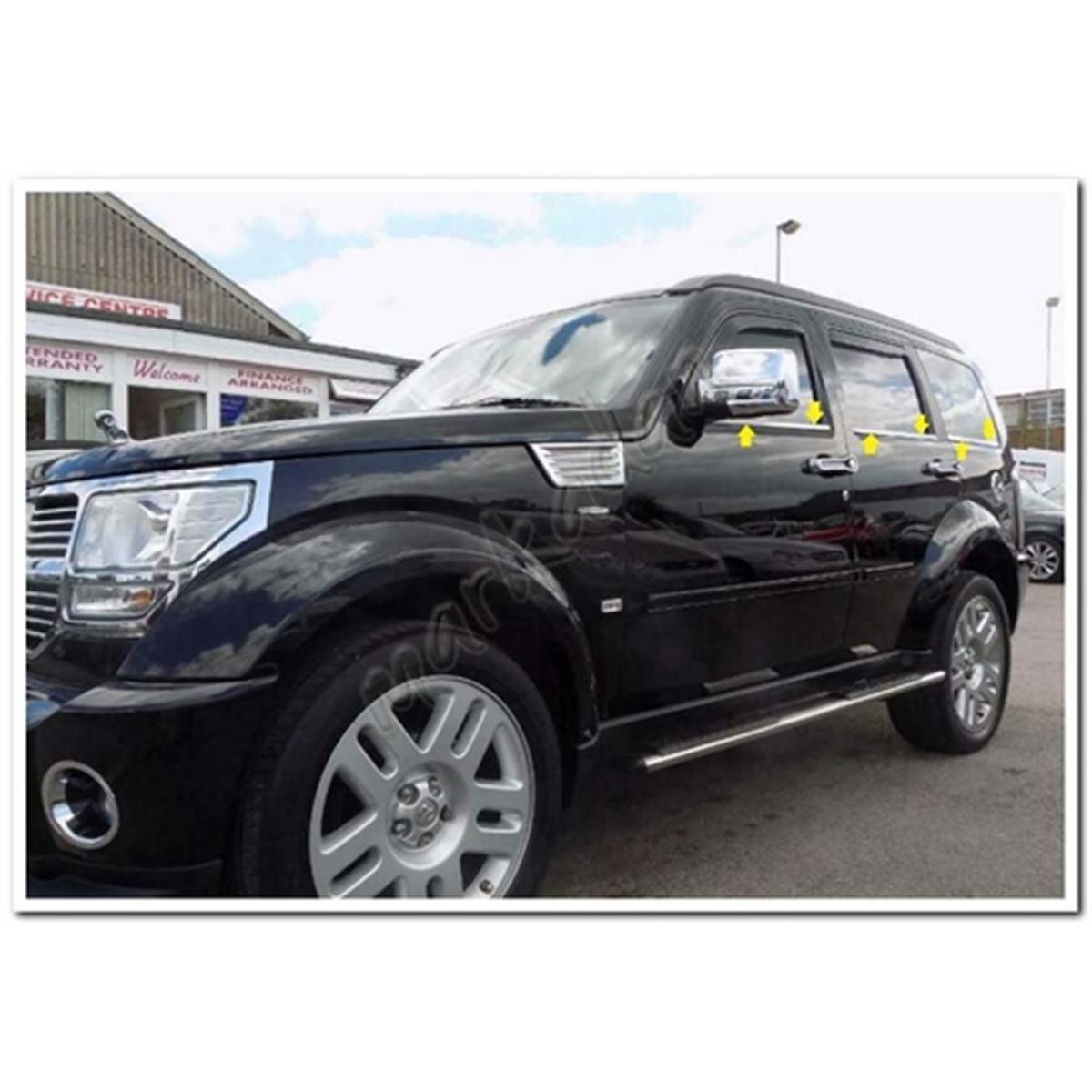 WOC Chrome Dodge Nitro Krom Cam Çıtası 2007 Sonrası 6 Parça Paslanmaz Çelik