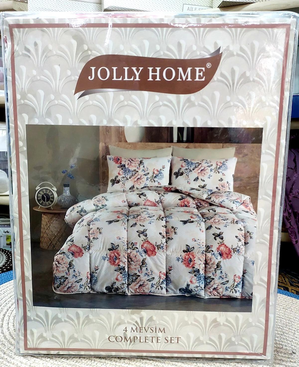 Jolly Home 4 Mevsim Çift Kişilik Kapitoneli Nevresim Takımı-Lina Somon