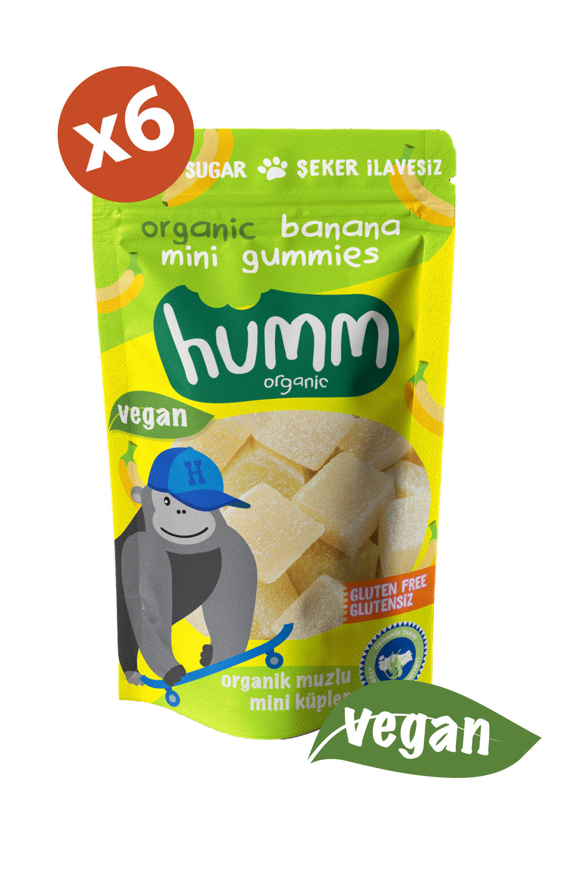 Organik Glutensiz Vegan Muzlu Mini Küpler 30g X 6 Adet