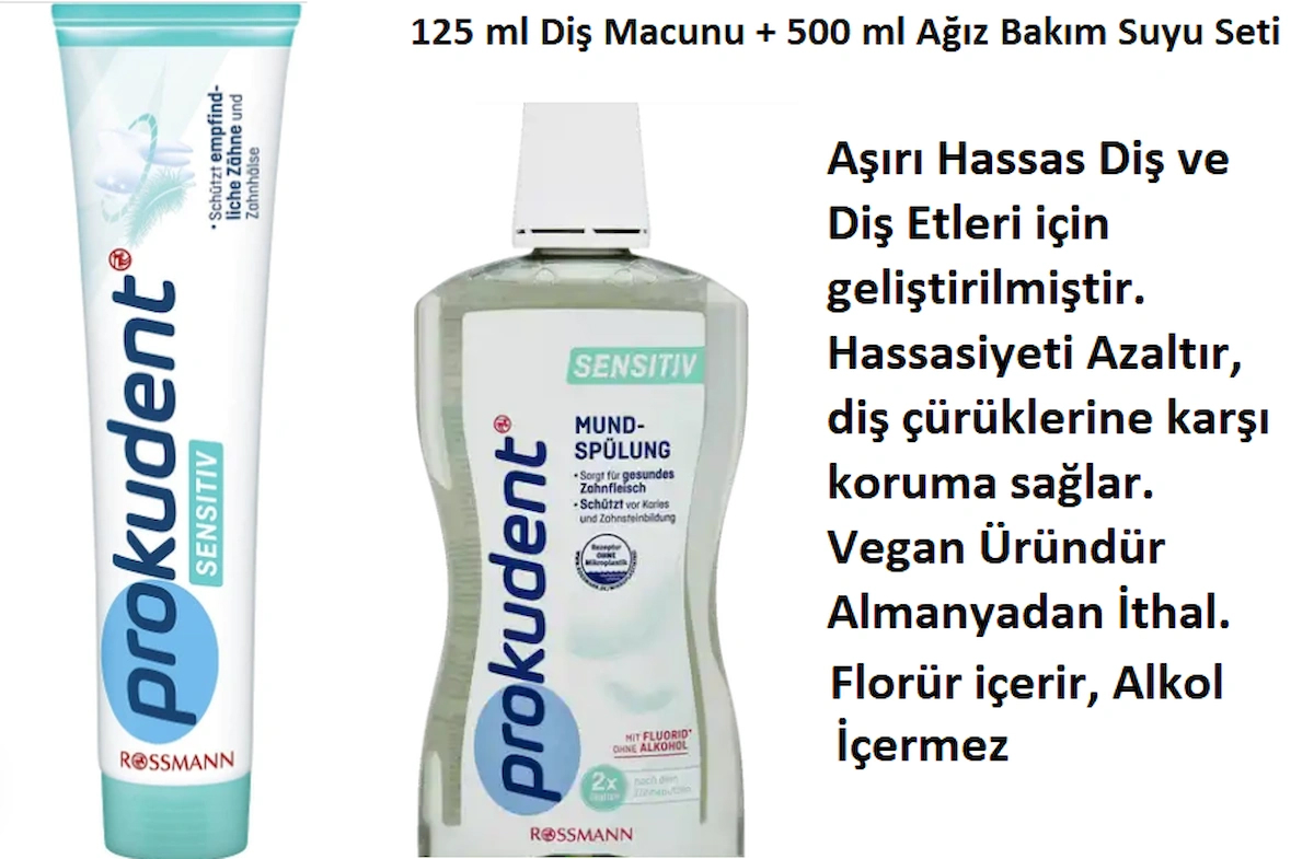 Prokudent Hassas Diş Macunu 125 ml ve Ağız Suyu 500 ml Seti Sensitive